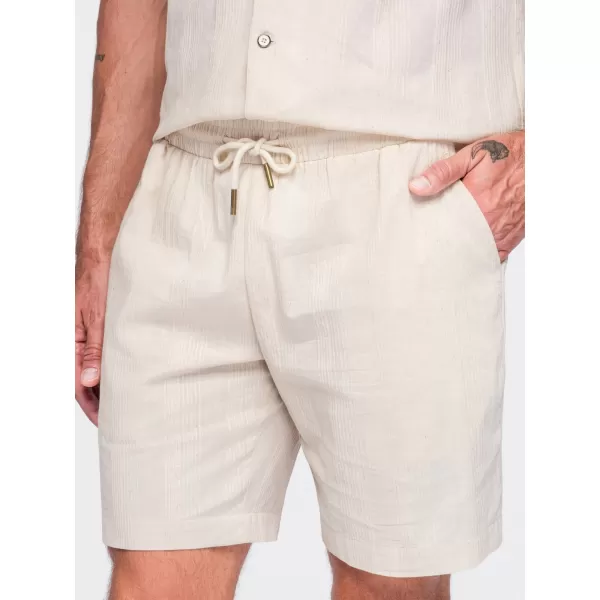  Pánské kraťasy OMBRE OM-SRCS-0209 CREAM 