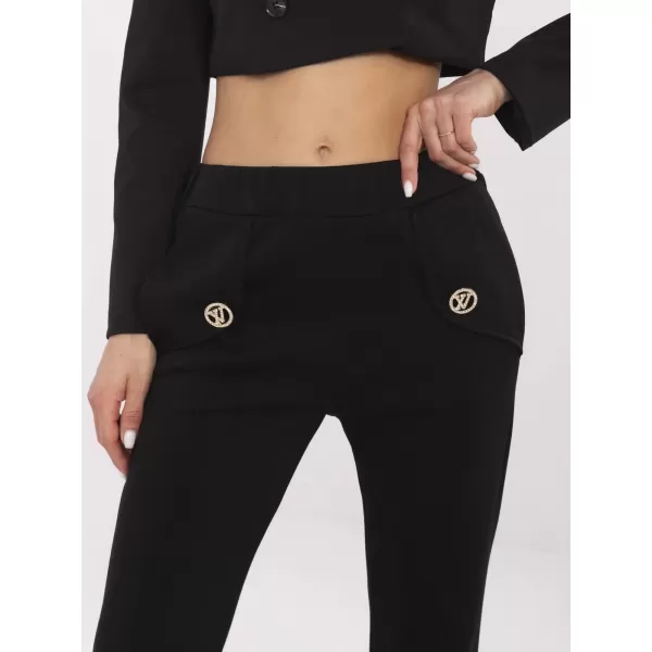  Dámské kalhoty ITALY MODA DHJ-SP-20518.12 NOIRE 