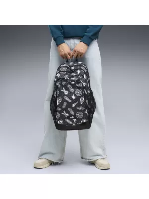 Batoh PUMA ACADEMY AOP BACKPACK 09115025 PUMA BLACK/RUNNING ICONS AOP