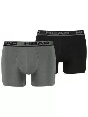 Pánské boxerky HEAD BASIC BOXER 2P CZ701741033 TEA LEAF/BLACK