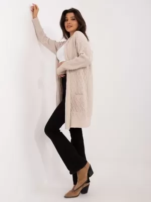 Dámský kardigan WOOL FASHION ITALIA AT-SW-2366.61 BEIGE