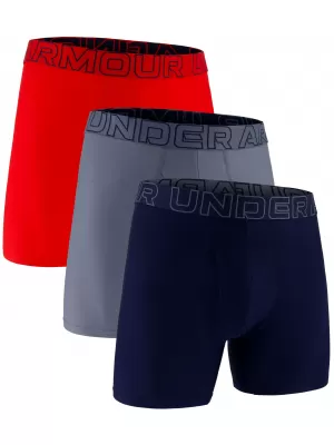 Pánské boxerky UNDER ARMOUR UA PERFORMANCE TECH MESH - SOLID 6 -3PK 1383884-600 ČERVENÁ