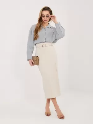 Dámská sukně RUE PARIS IT-SD-FL7393-1.16 LIGHT BEIGE