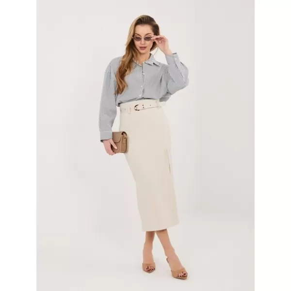  Dámská sukně RUE PARIS IT-SD-FL7393-1.16 LIGHT BEIGE 