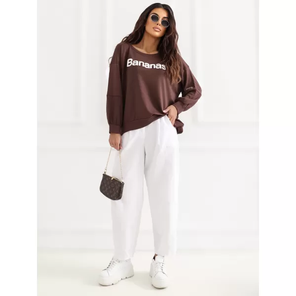  Dámská mikina RUE PARIS RV-BL-A1221.13 DARK BROWN 