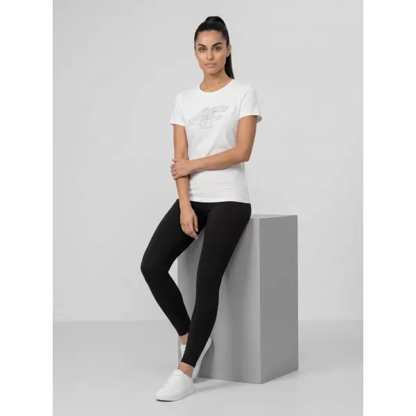  Dámské triko 4F 4FWMM00TTSHF3309 WHITE 