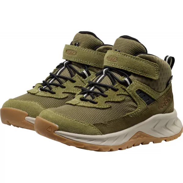  Dětské kotníkové boty KEEN HIGHTRAIL MID WP CHILDREN DARK OLIVE/MARTINI OLIVE 
