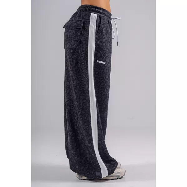  Baggy tepláky s leopardím vzorem NEBBIA PRIMAL 865 BLACK LEOPARD 