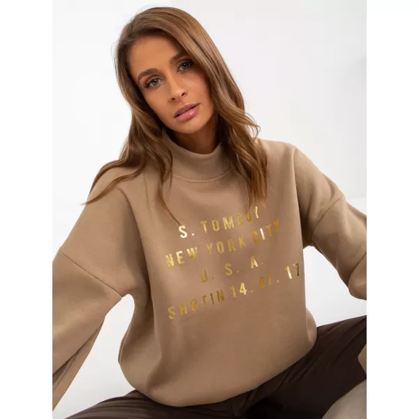  Dámská mikina EX MODA EM-BL-643.39X DARK BEIGE 