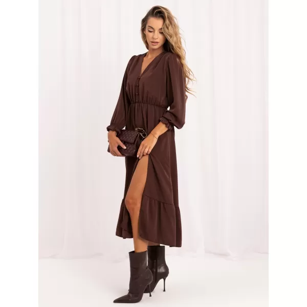  Dámské šaty ITALY MODA MI-SK-1061-2.02 BROWN 
