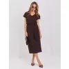 Dámské šaty RUE PARIS RV-SK-A1447.78 DARK BROWN