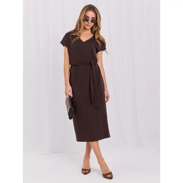  Dámské šaty RUE PARIS RV-SK-A1447.78 DARK BROWN 