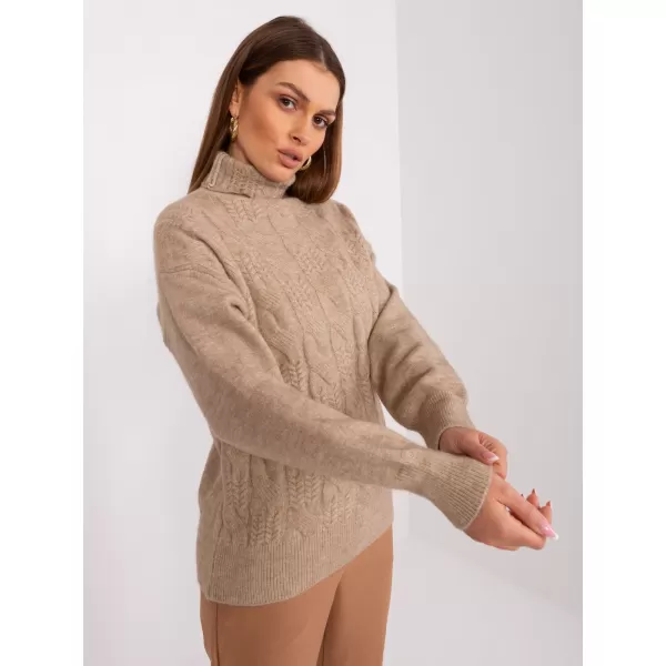  Dámský svetr WOOL FASHION ITALIA AT-SW-23401.97P LIGHT BROWN 