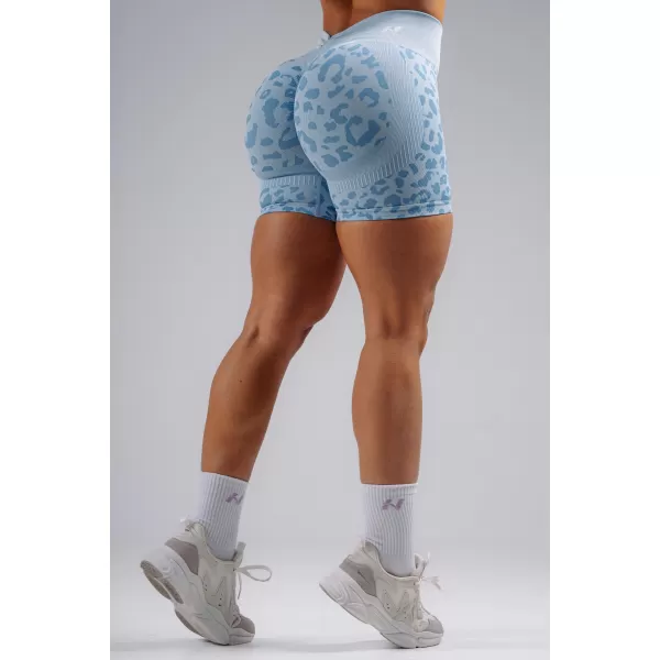  Kompresní push-up šortky s leopardím vzorem NEBBIA PRIMAL 856 BLUE LEOPARD 