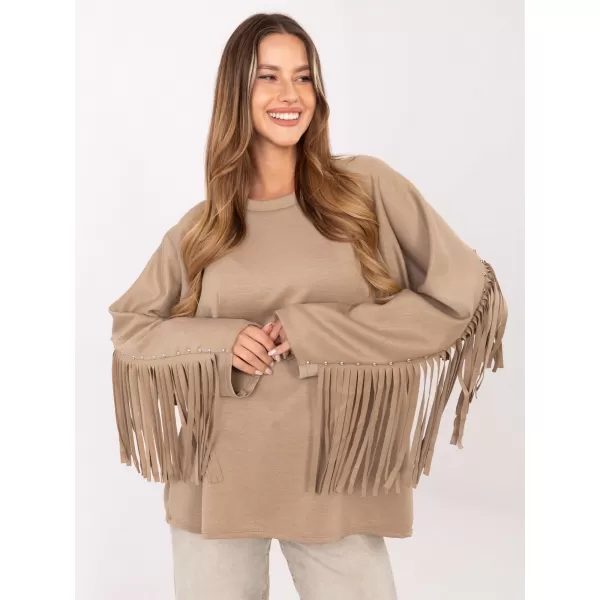 Dámská halenka FACTORY PRICE IT-BZ-21695.10 DARK BEIGE 
