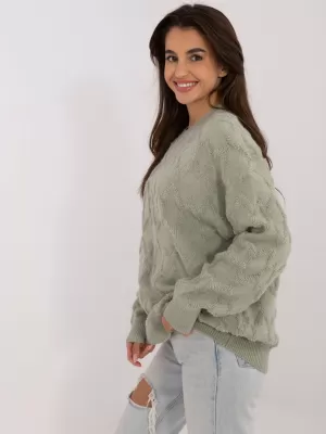 Dámský svetr WOOL FASHION ITALIA AT-SW-2361.61 PISTACHIO