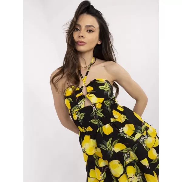  Dámské šaty ITALY MODA MI-SK-23708.60 BLACK AND YELLOW 