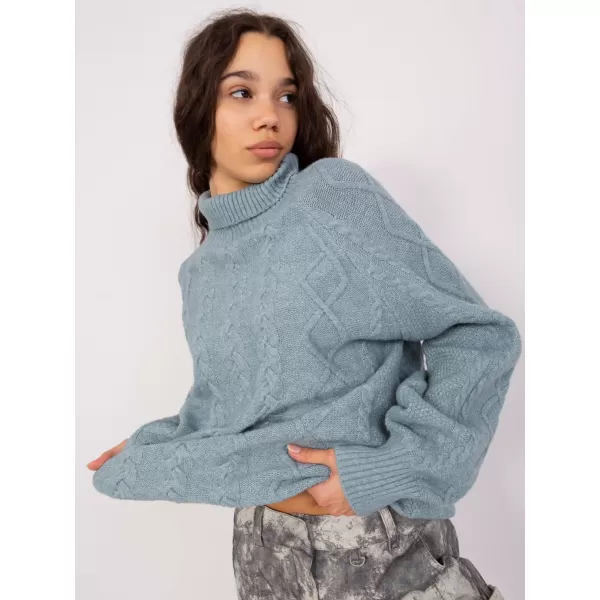  Dámský svetr WOOL FASHION ITALIA AT-SW-2355-2.12P GRAY-BLUE 