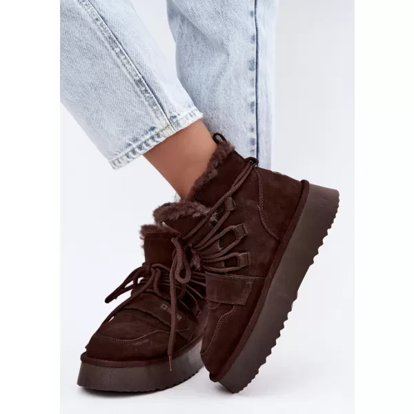  Dámské sněhule BIG STAR SHOES UU274316 BROWN/BEIGE SHADOWS 