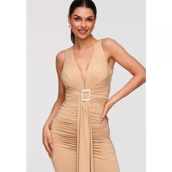  Dámské šaty LARICA LA-OM-DLR347 BEIGE 