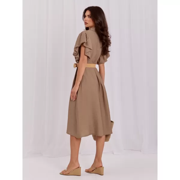  Dámské šaty ITALY MODA MI-SK-82970.86 KHAKI 