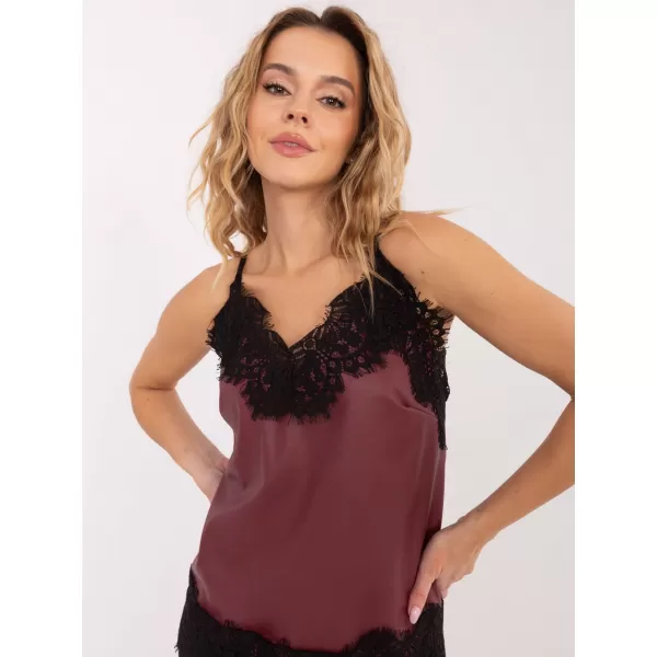  Dámský top RUE PARIS IT-TP-FL9839.89 BURGUNDY 