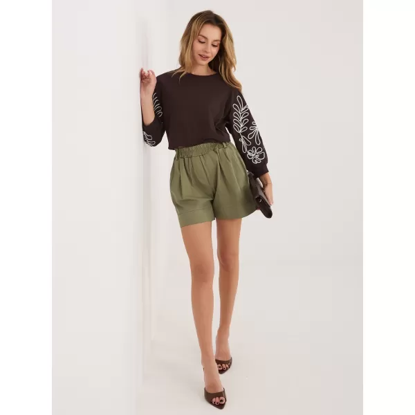  Dámská mikina RUE PARIS RV-BL-A367-1.18P DARK BROWN 