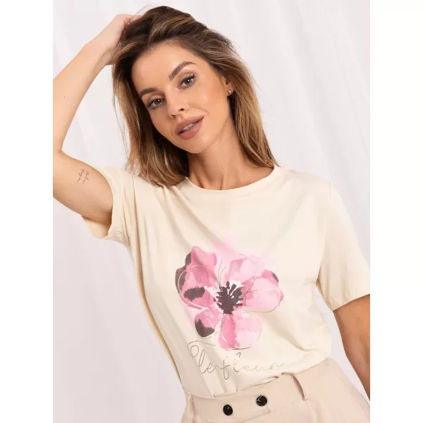  Dámské tričko RUE PARIS RV-TS-A1521.86 LIGHT BEIGE 