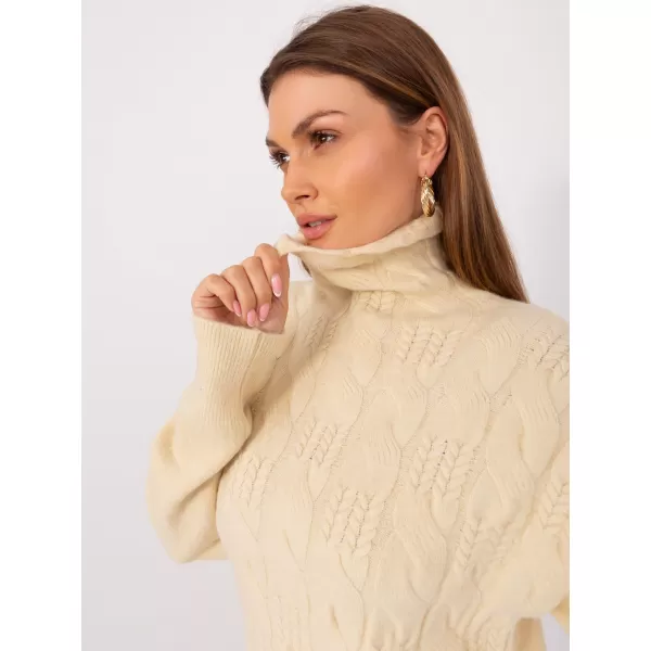  Dámský svetr WOOL FASHION ITALIA AT-SW-23401.97P LIGHT BEIGE 