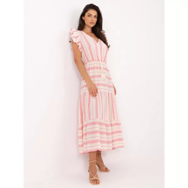  Dámské šaty OCH BELLA TW-SK-BI-28760.97 WHITE-PINK 