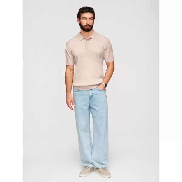  Pánské triko s límečkem OMBRE OM-POSS-0169 BEIGE 