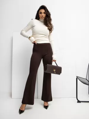 Dámské tepláky RUE PARIS RV-DR-A1060.03P DARK BROWN