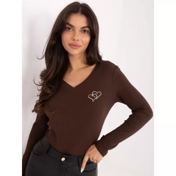  Dámská halenka RUE PARIS RV-BZ-A1055.29P DARK BROWN 