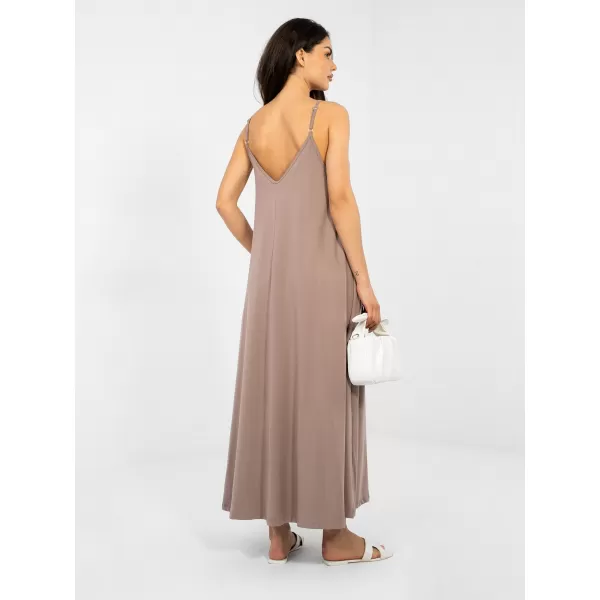  Dámské šaty RUE PARIS RV-SK-A1088.29 DARK BEIGE 