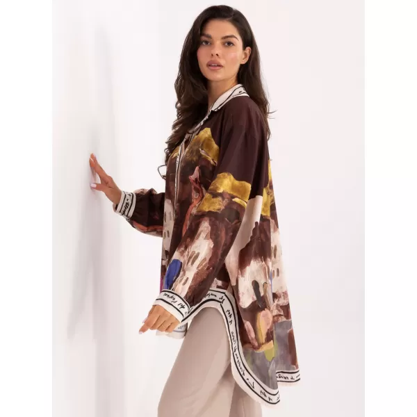  Dámská košile RUE PARIS IT-KS-18729.12 BROWN 