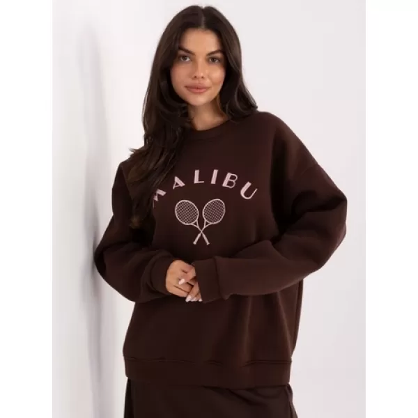  Dámská mikina FACTORY PRICE MJ-BL-H2519.34 DARK BROWN 
