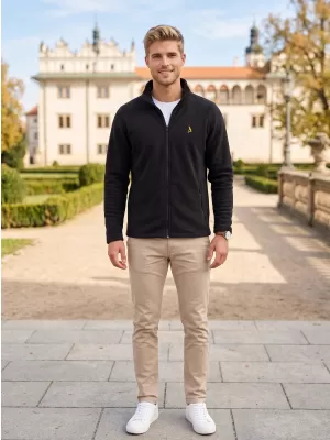 Pánská fleece mikina ALTISPORT ALM002852 ČERNOZLATÁ