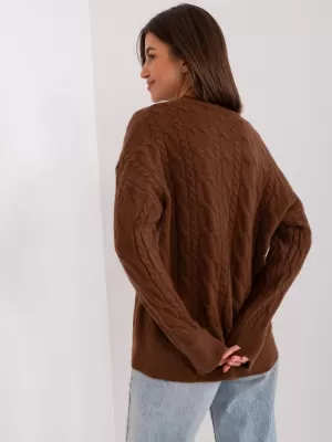 Dámský svetr WOOL FASHION ITALIA AT-SW-2335-1.68P BROWN