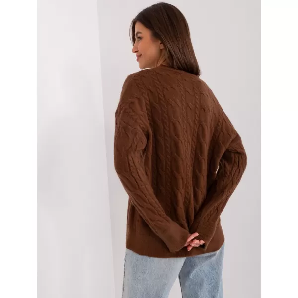  Dámský svetr WOOL FASHION ITALIA AT-SW-2335-1.68P BROWN 