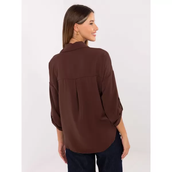  Dámská košile RUE PARIS MI-KS-4192.34 DARK BROWN 