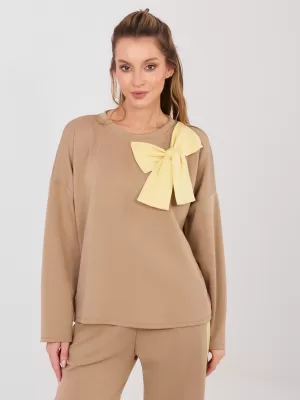 Dámská tepláková souprava RUE PARIS IT-KMPL-22220.25 DARK BEIGE