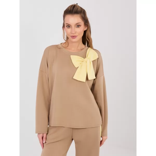  Dámská tepláková souprava RUE PARIS IT-KMPL-22220.25 DARK BEIGE 