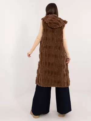 Dámská vesta WOOL FASHION ITALIA AT-KZ-2368-1.08 BROWN