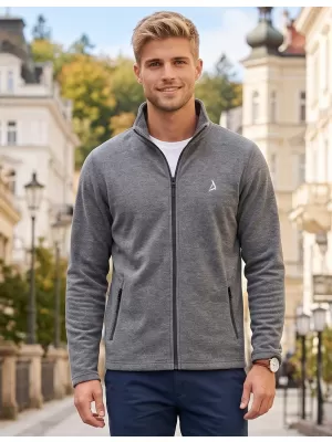 Pánská fleece mikina ALTISPORT ALM002852 ČERNÝ MELÍR