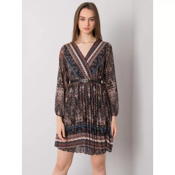  Dámské šaty ITALY MODA DHJ-SK-10201.93P BLACK AND BEIGE 
