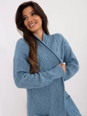 Dámský kardigan WOOL FASHION ITALIA AT-SW-2366.61 BLUE