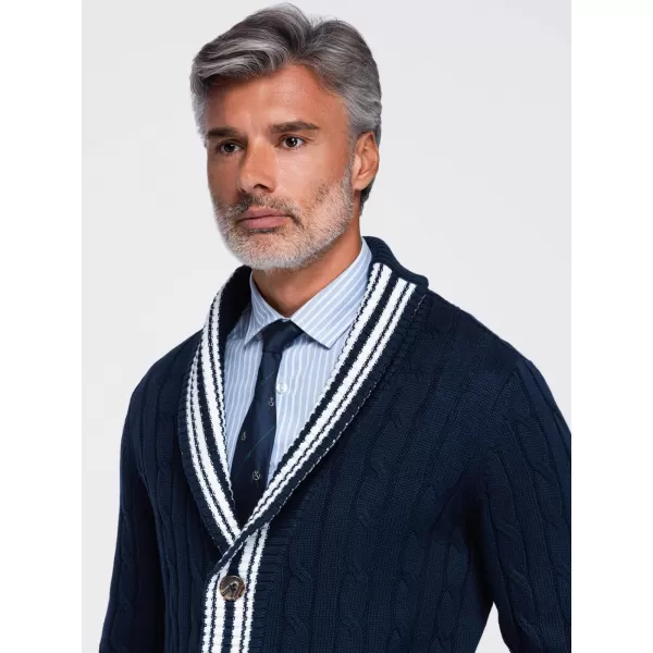 Pánský kardigan OMBRE OM-SWCD-0196 NAVY BLUE 