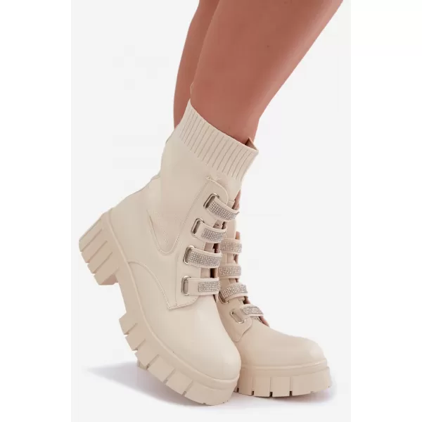  Dámské kotníkové boty BOTO LQ-58 BEIGE 