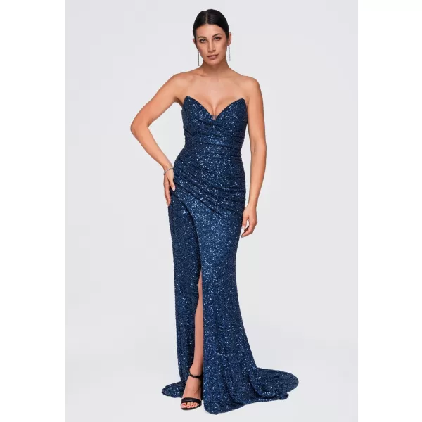  Dámské šaty LARICA LA-OM-DLR448 NAVY BLUE 