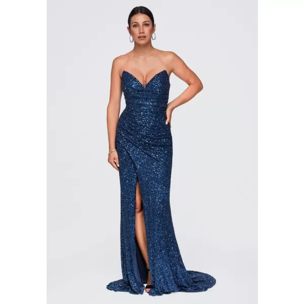  Dámské šaty LARICA LA-OM-DLR448 NAVY BLUE 